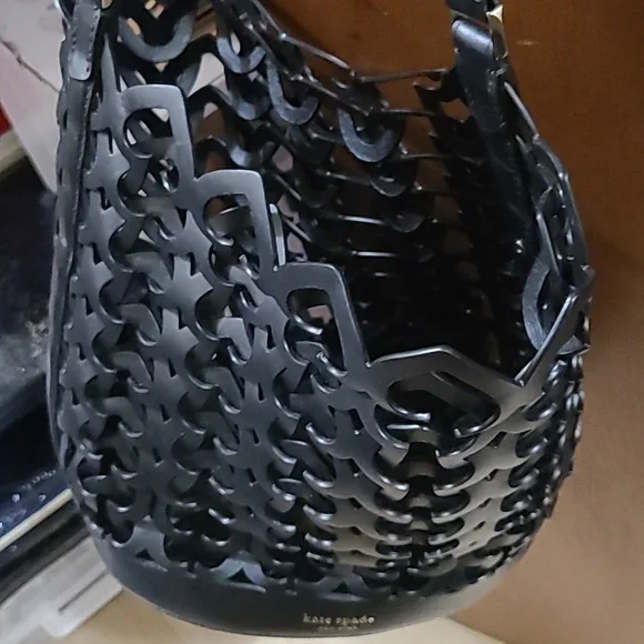 Kate Spade Leather Cut Out Black Shoulder Bag - Picture 9 of 12